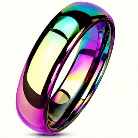 Independent Jewelry - Multicolor Rainbow Oil Slick Gradient Ring Holographic Size 9